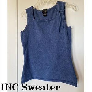 INC Blue Sleeveless Sweater